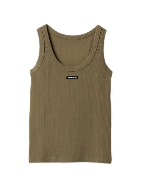 Miu Miu ribbed logo tank top