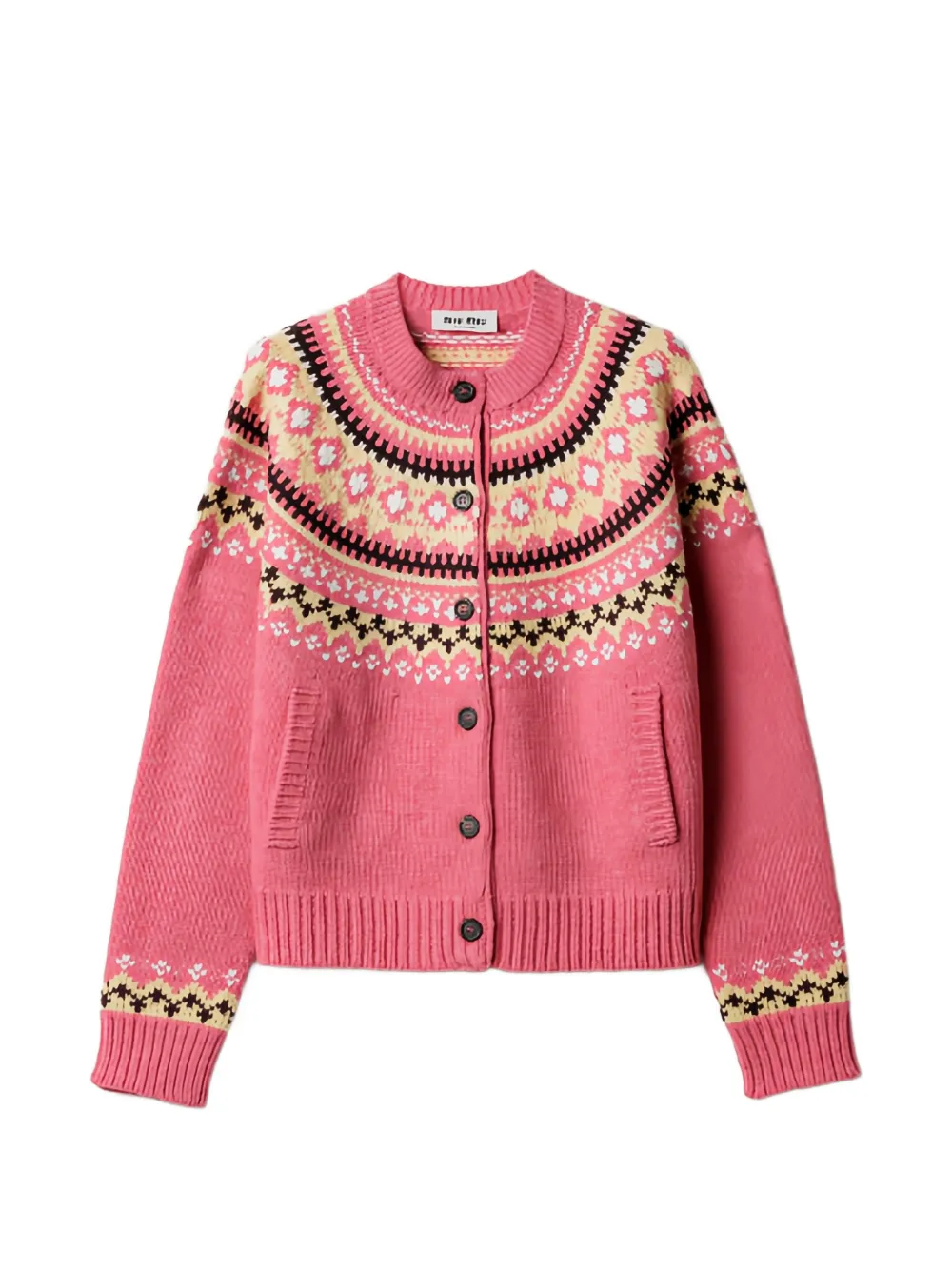 Miu Miu Cardigan con effetto jacquard - Rosa