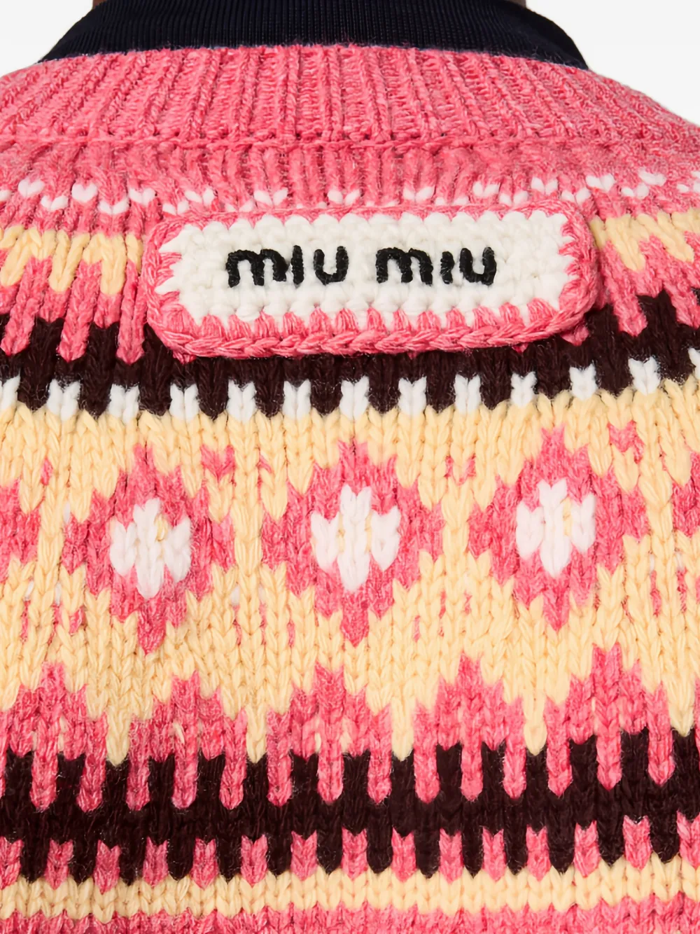Miu Vest met jacquard Roze