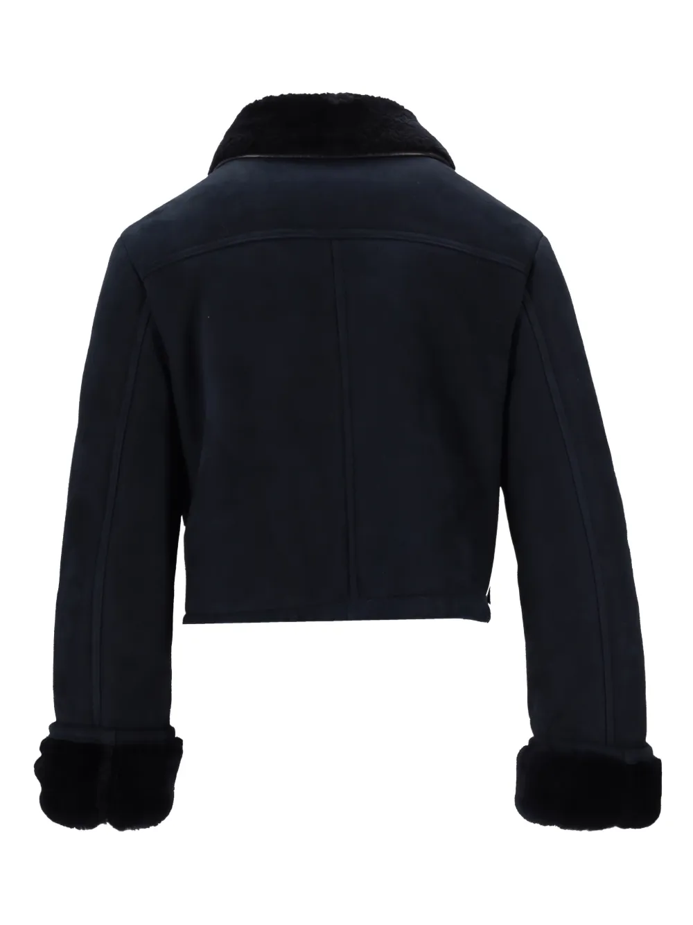  La-rose Long-sleeve Leather Jacket - Blue 