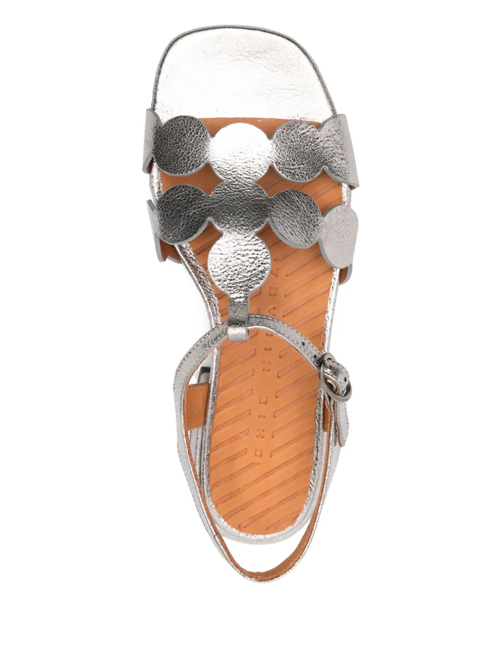 Chie Mihara scalloped T-strap flat sandals Grijs