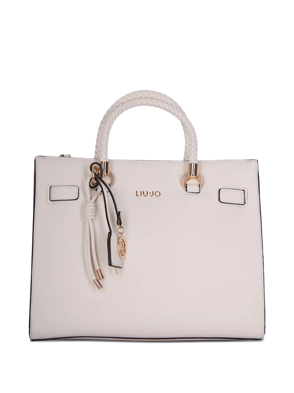 LIU JO Shopper met gevlochten bovenzijde en logodetail | Beige | Image 1