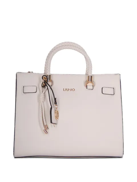 LIU JO braided-top logo-detail tote bag
