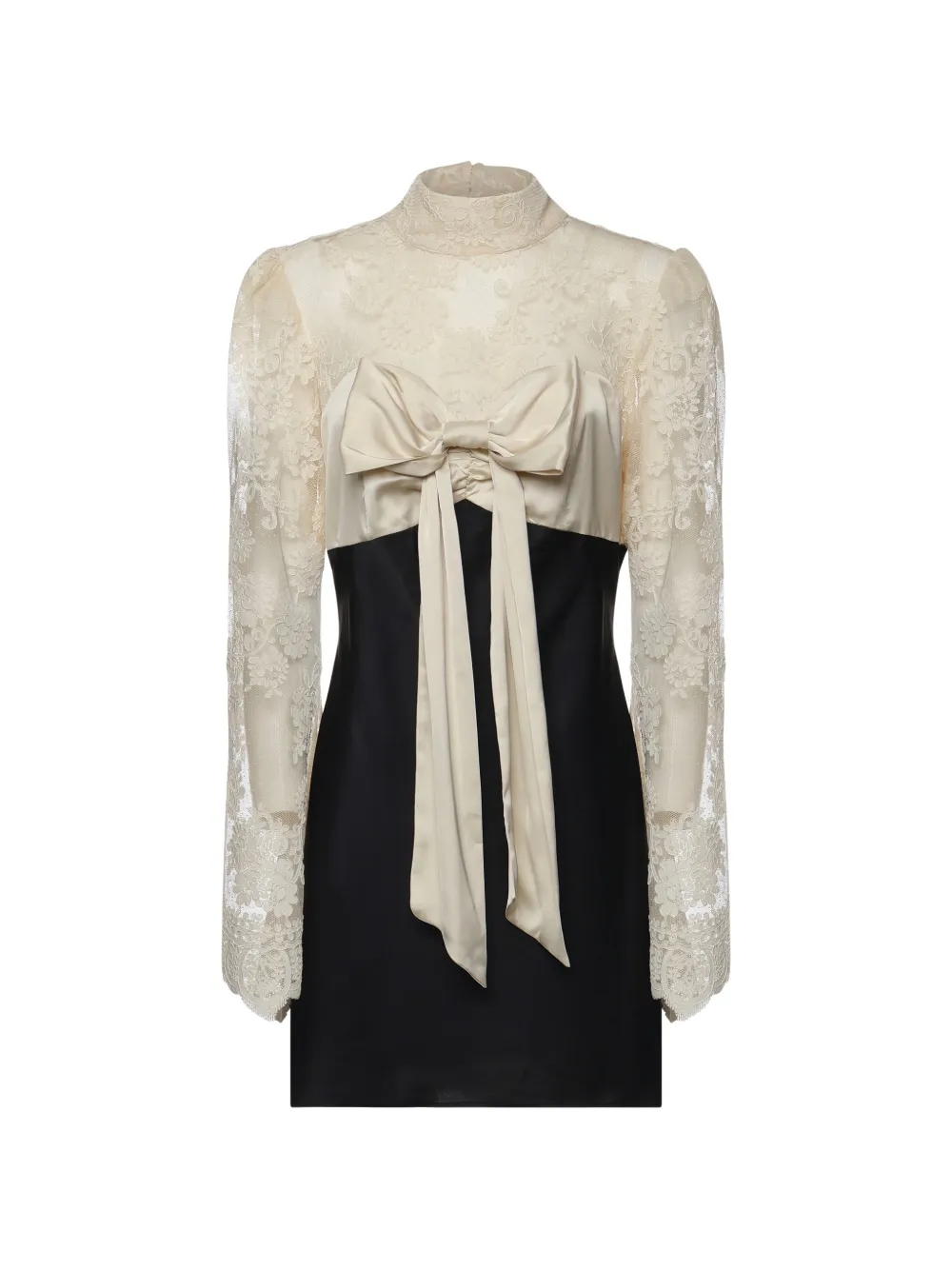 For Love And Lemons Grace lace bow mini dress - Nero