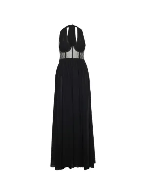 light blue dress black shoes For Love & Lemons Luna Maxi Dress Black – blueandcream main image 1