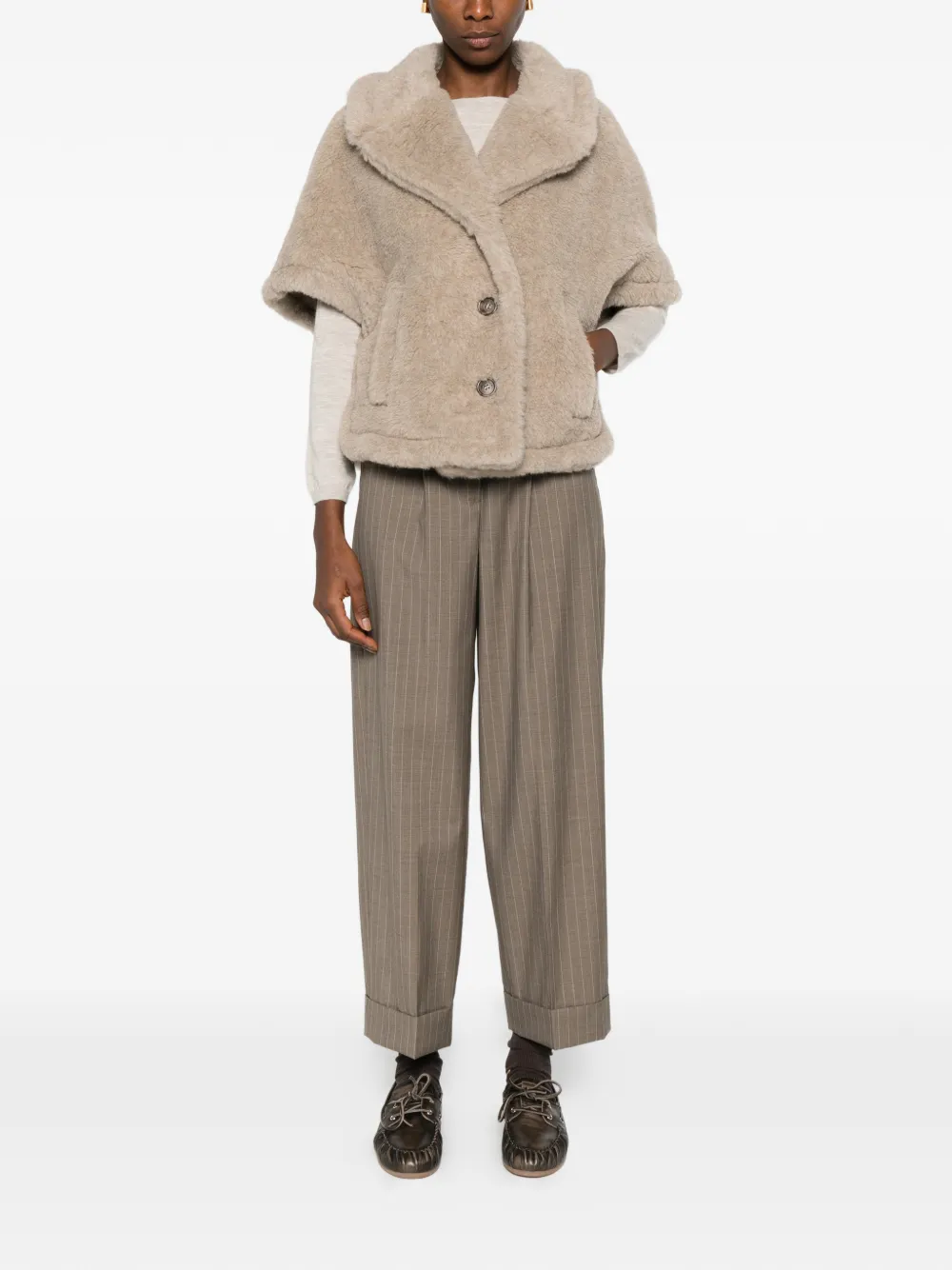 Max Mara button-fastening short-sleeve cape | Capas y ponchos | Image 2