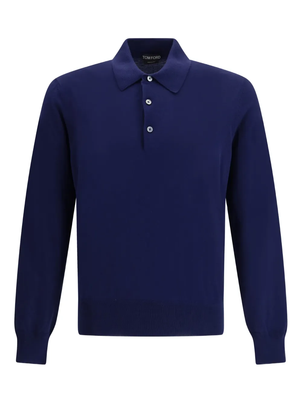 TOM FORD long-sleeve button polo shirt - Blau