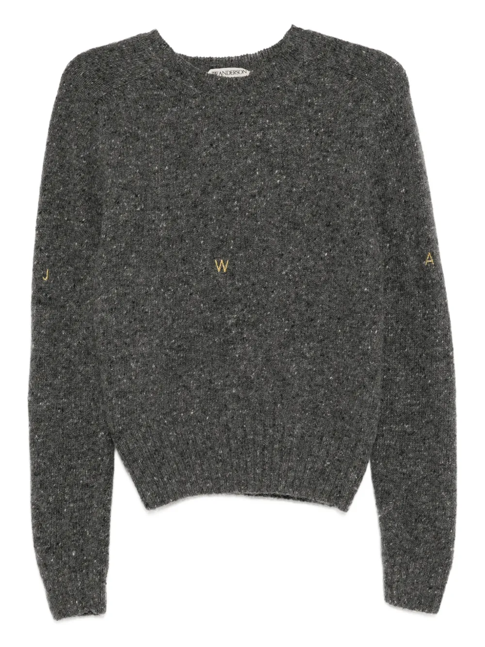 JW Anderson Maglione girocollo con ricamo - Grigio