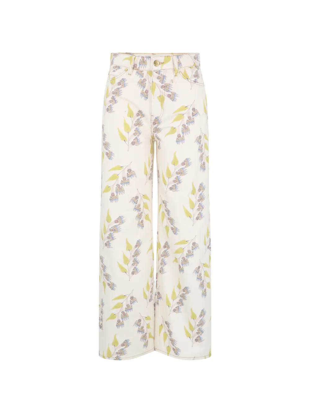 Ulla Johnson Willow wide-leg floral-print jeans - Toni neutri
