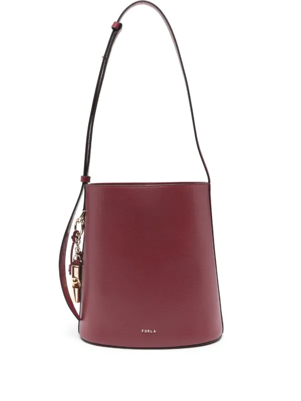 未使用 FURLA レザー2wayショルダーバッグ バケツ型 赤 FURLA（フルラ） バッグ レディース ショルダーバッグ 2way 斜めがけ