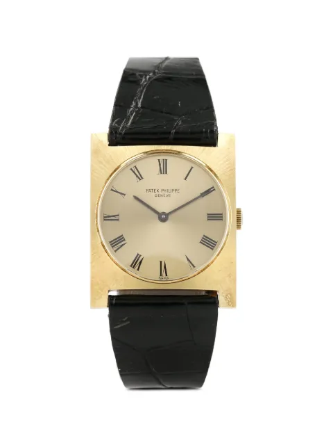 Patek Philippe Pre-Owned 1970s leather-bracelet 28mm watch