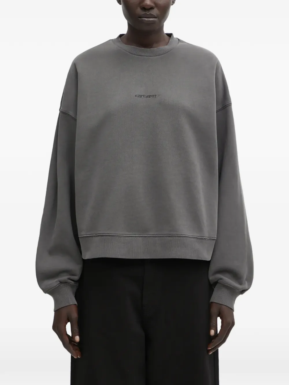 Carhartt W Benton Logo-detail Sweatshirt In Gray