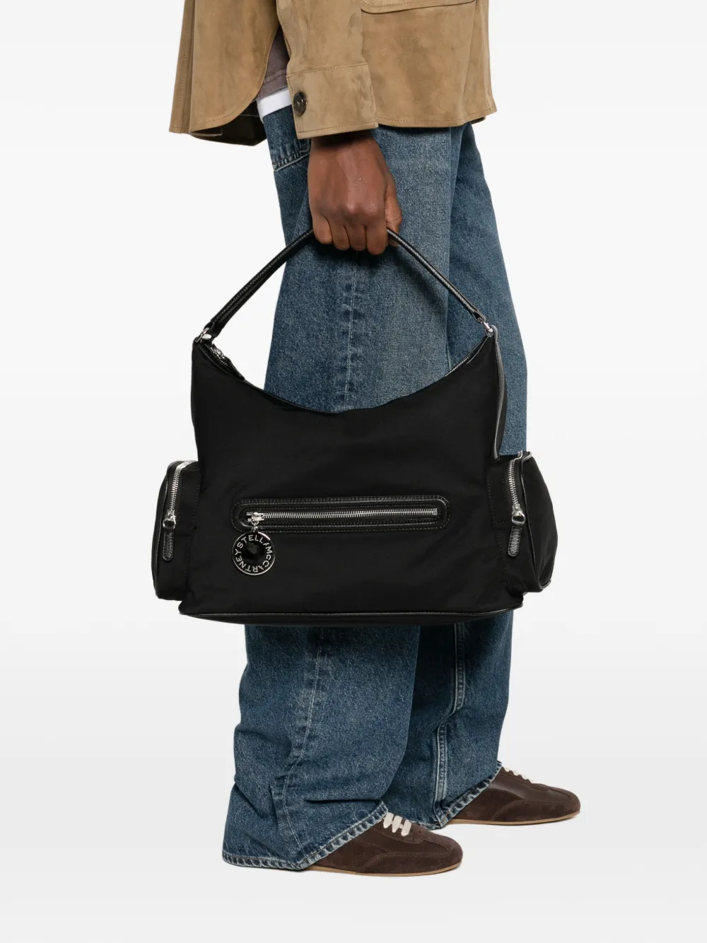 Stella McCartney Dartmoor zip-pocket shoulder bag - Zwart