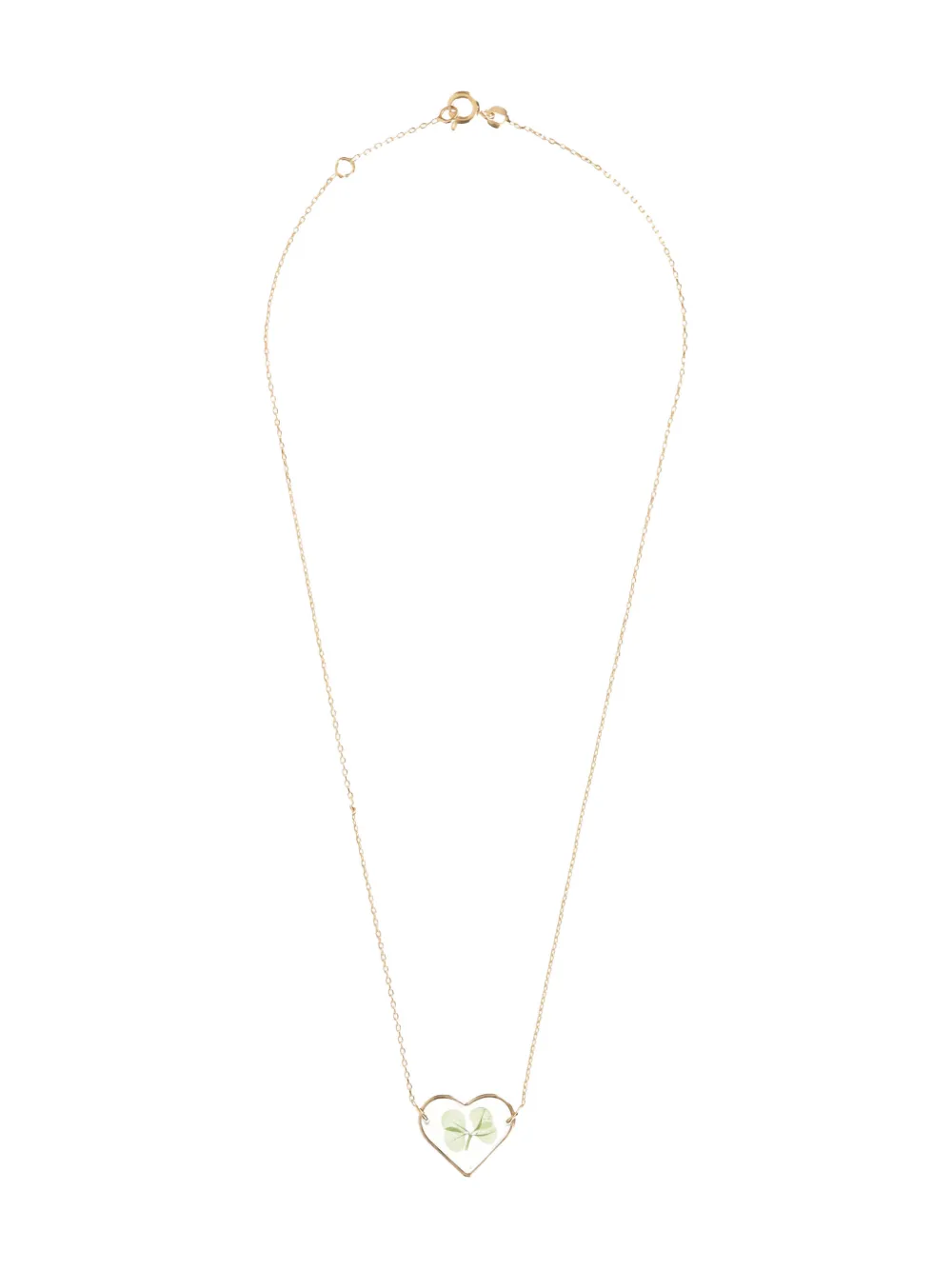 Carré de Trèfles heart-set clover necklace - Oro