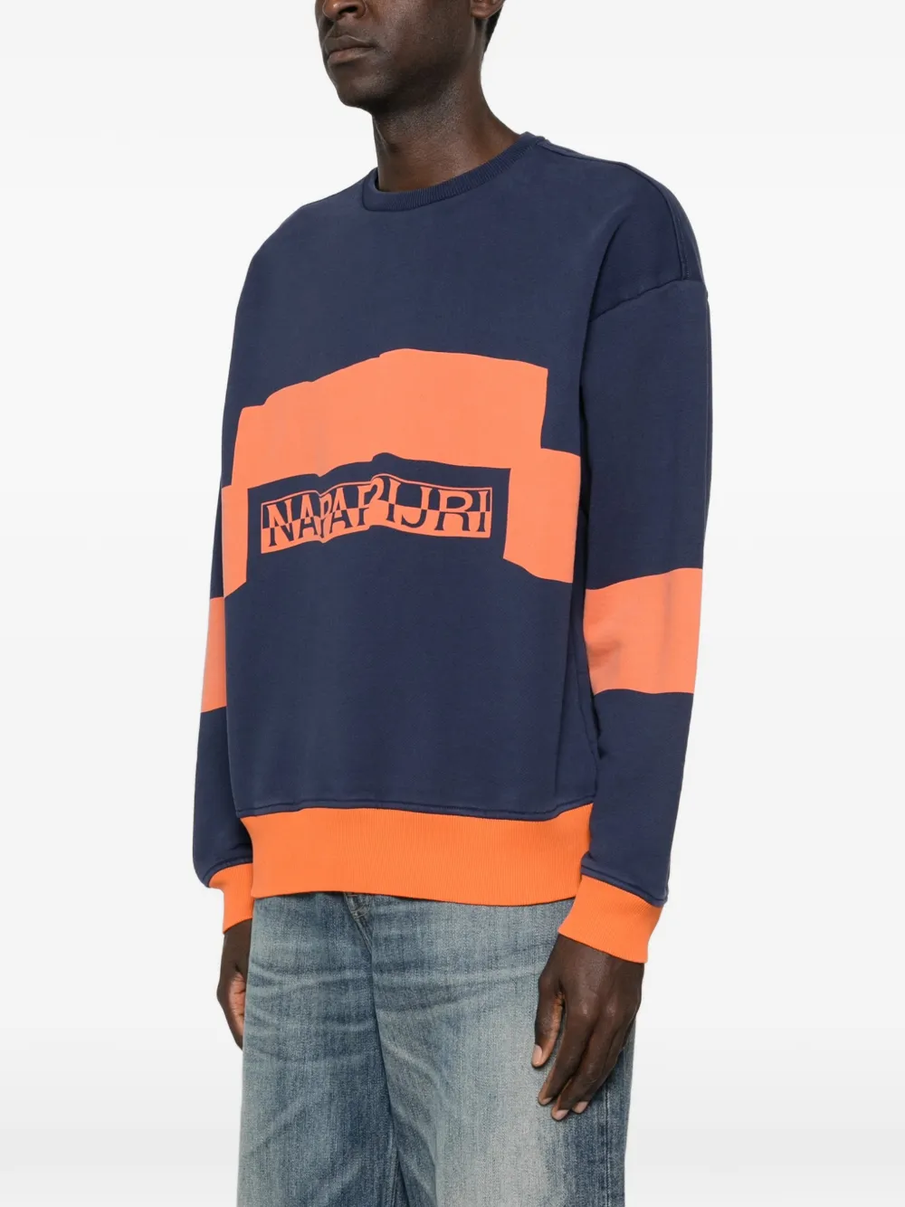 Napapijri logo striped sweatshirt - Blauw