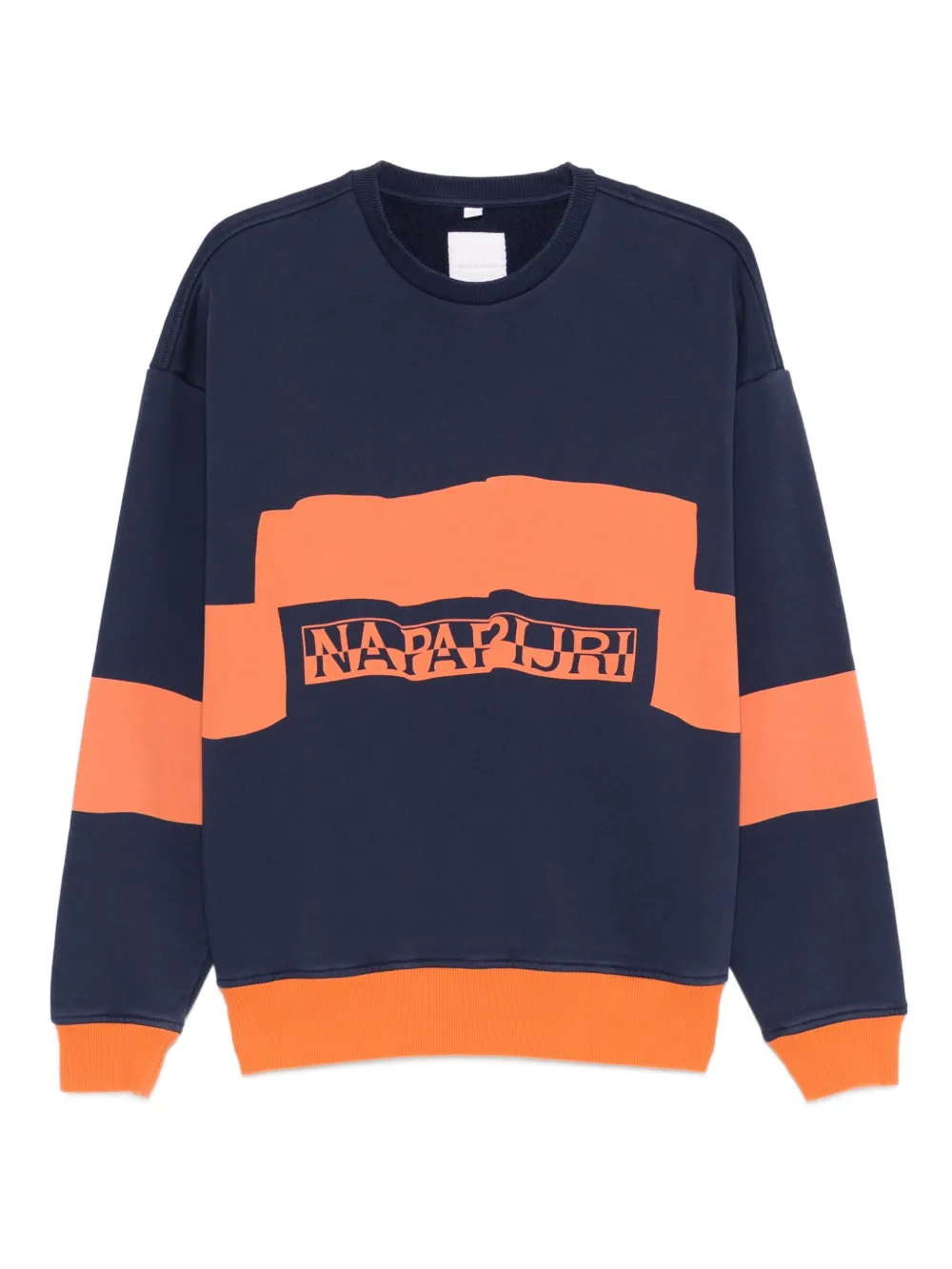 Napapijri logo striped sweatshirt - Blu