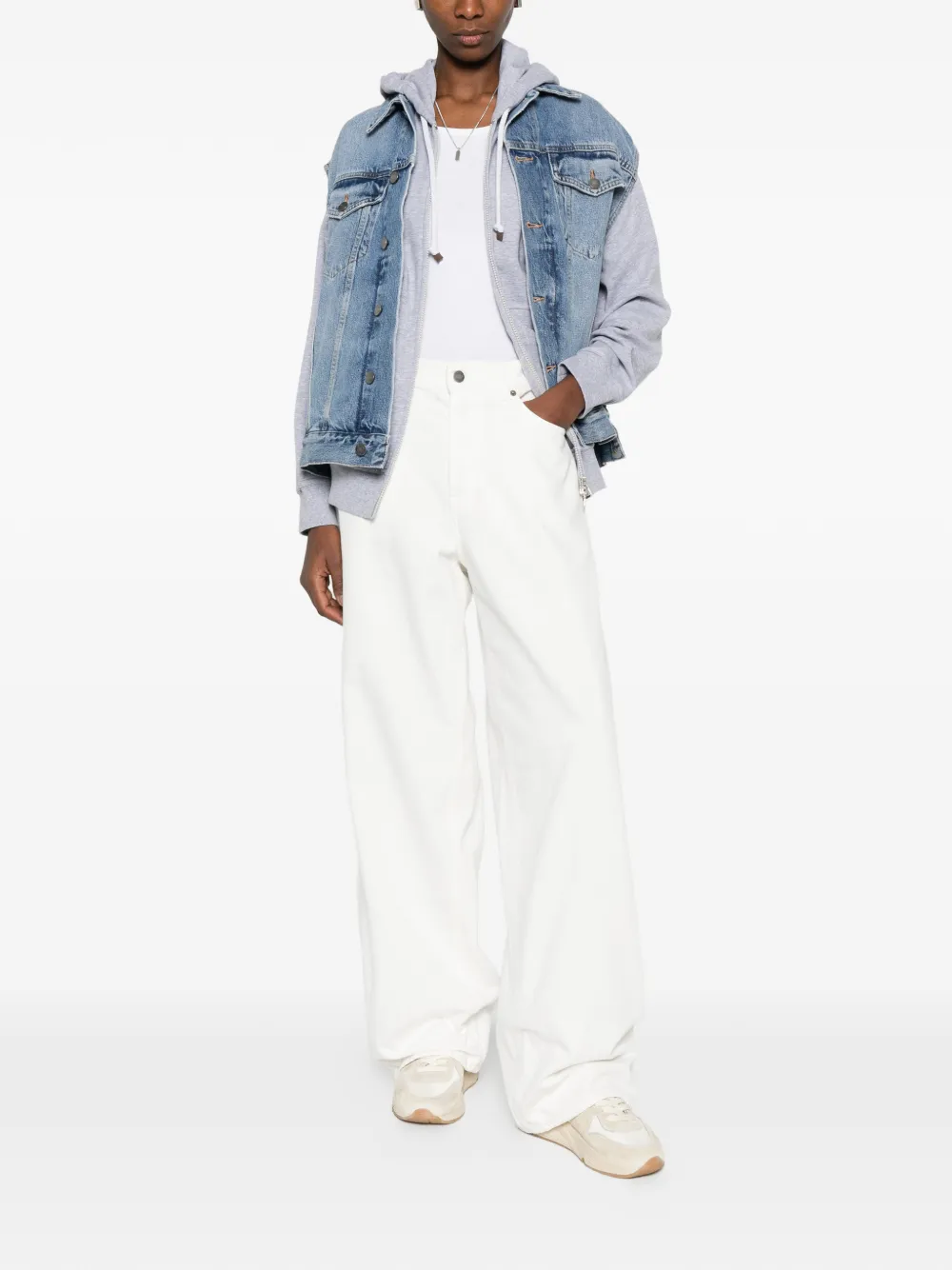 Haikure Button Denim Gilet In Blue