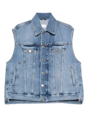 MM6 Maison Margiela ストーンウォッシュ デニムベスト | ブルー