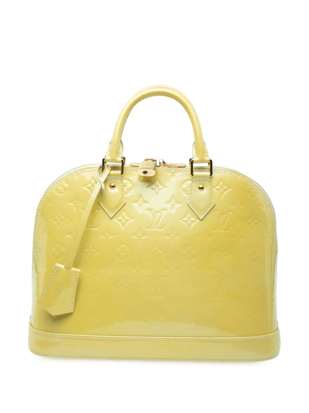 Louis Vuitton Pre-Owned Borsa a mano Alma PM in pelle Vernis con monogramma 2014 - Giallo