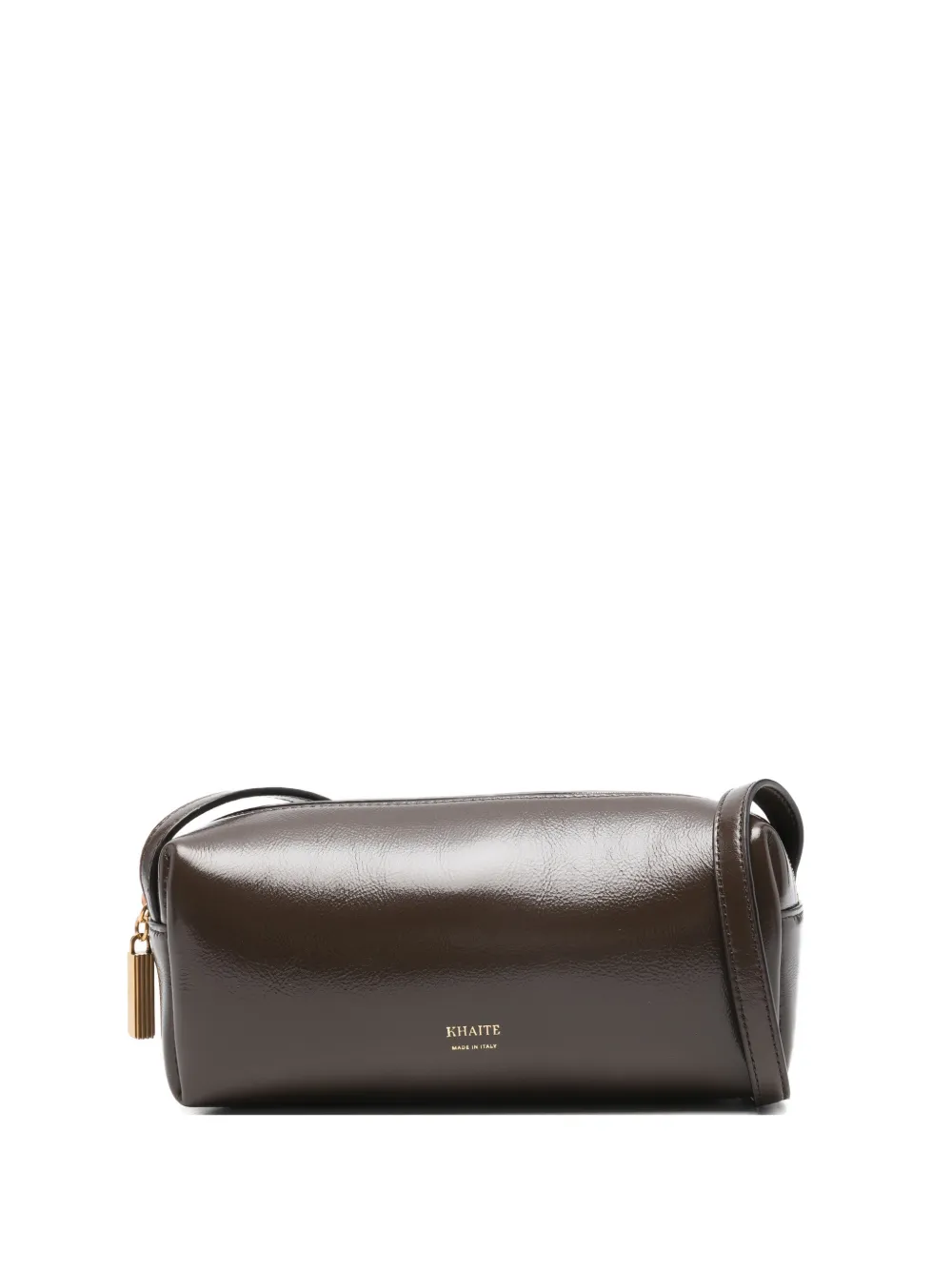 KHAITE logo-print zip mini bag - Marrone