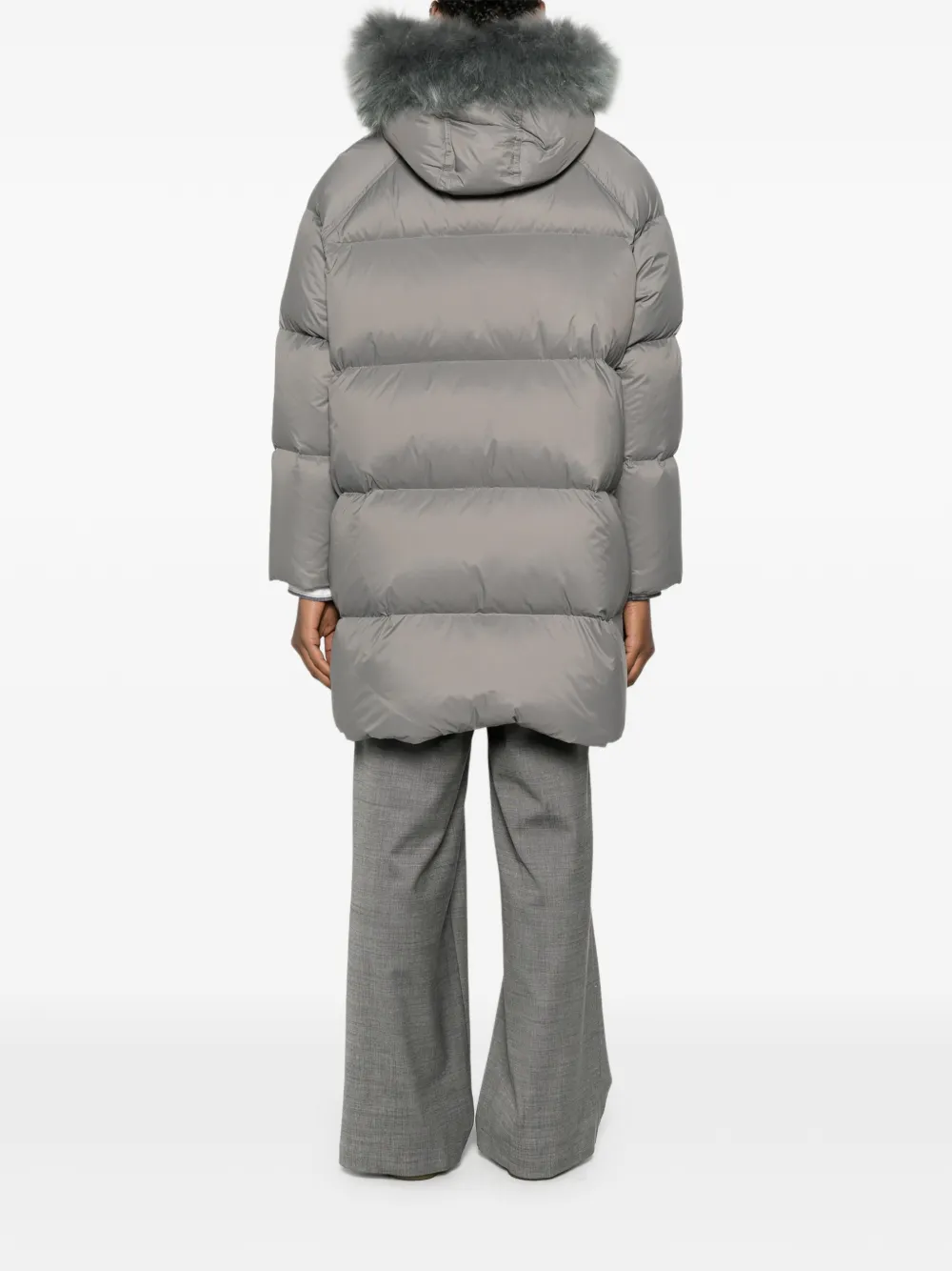 Shearling Trimmed Down Coat