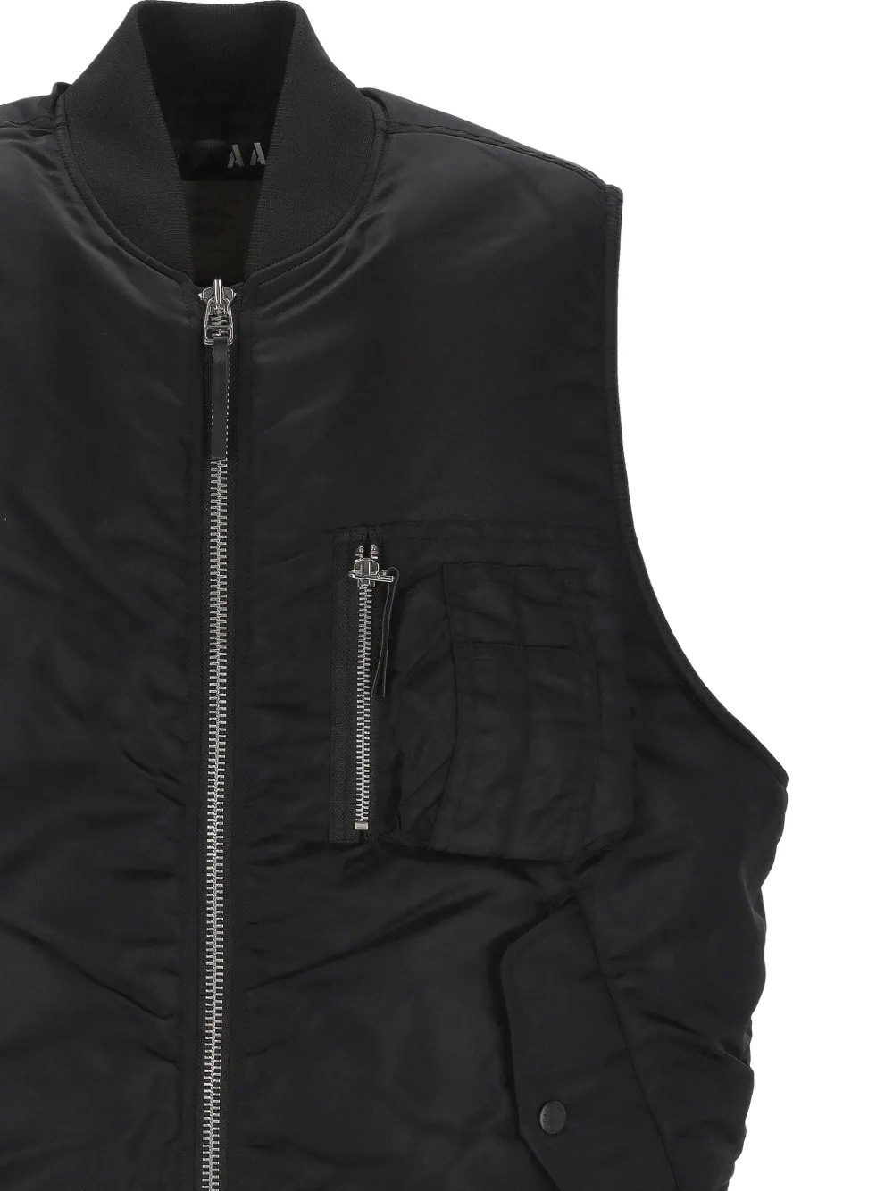 Applied Art Forms Zip-up Vest In Black