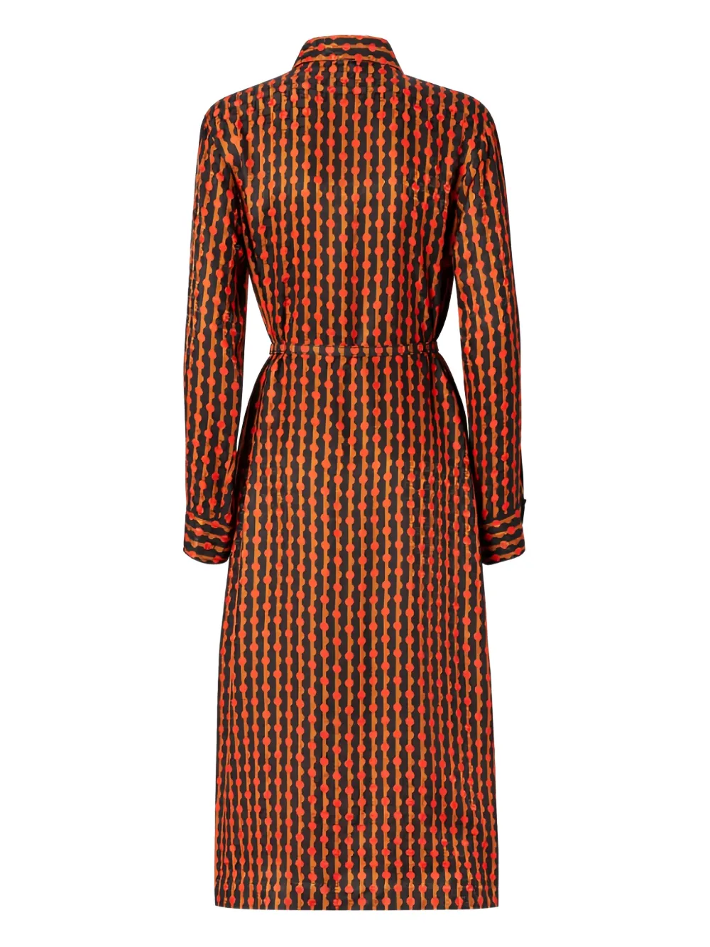 FENDI Midi-jurk met patroon en kraag - Rood