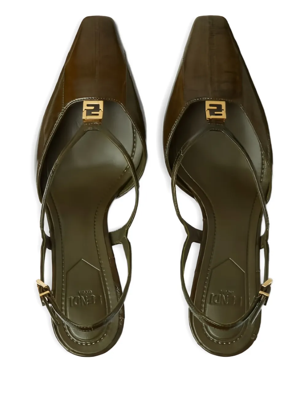 FENDI Pumps met bandjes met logodetail Groen