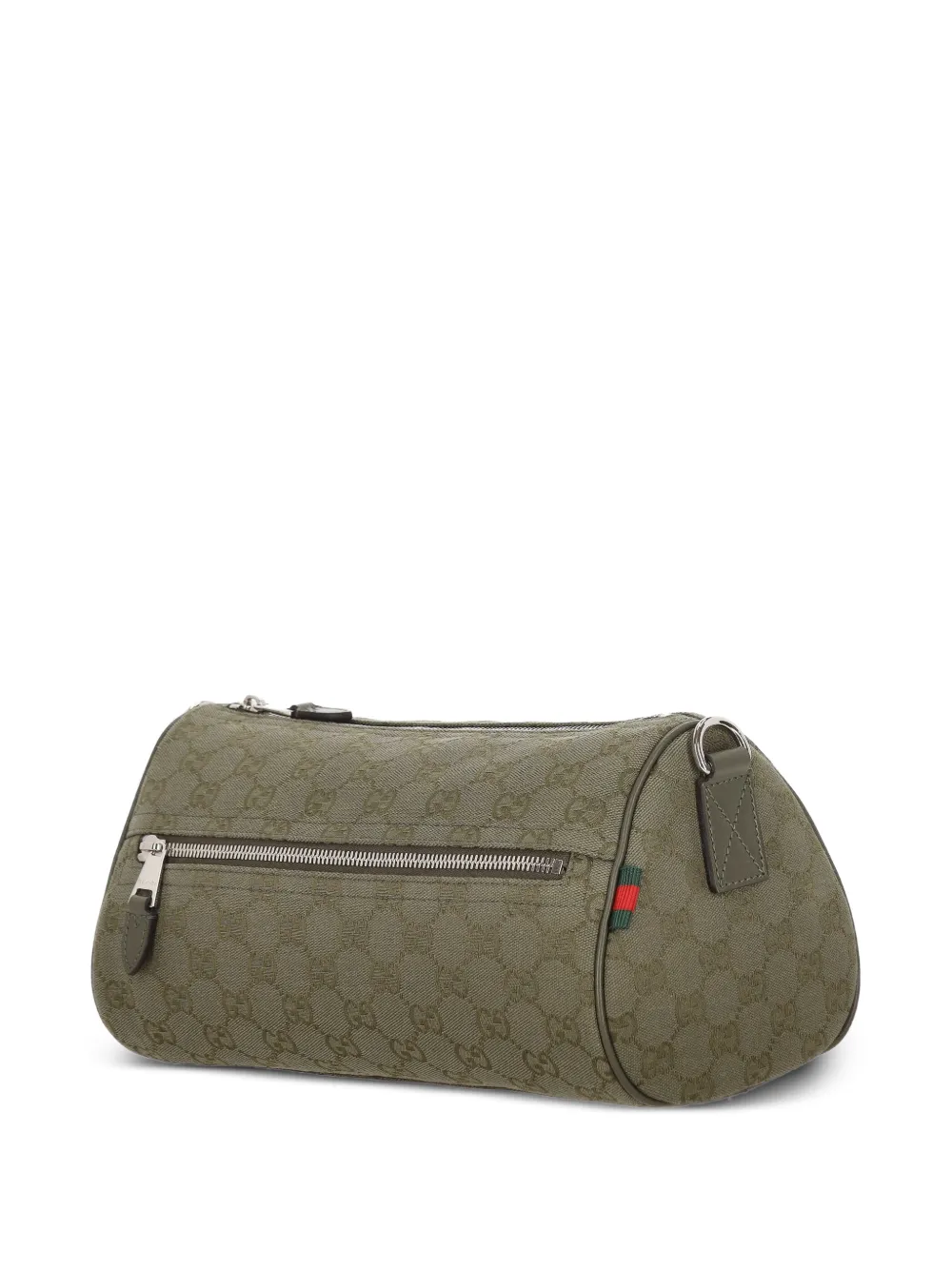 Gucci Canvas schoudertas met GG-patroon en webdetail Groen