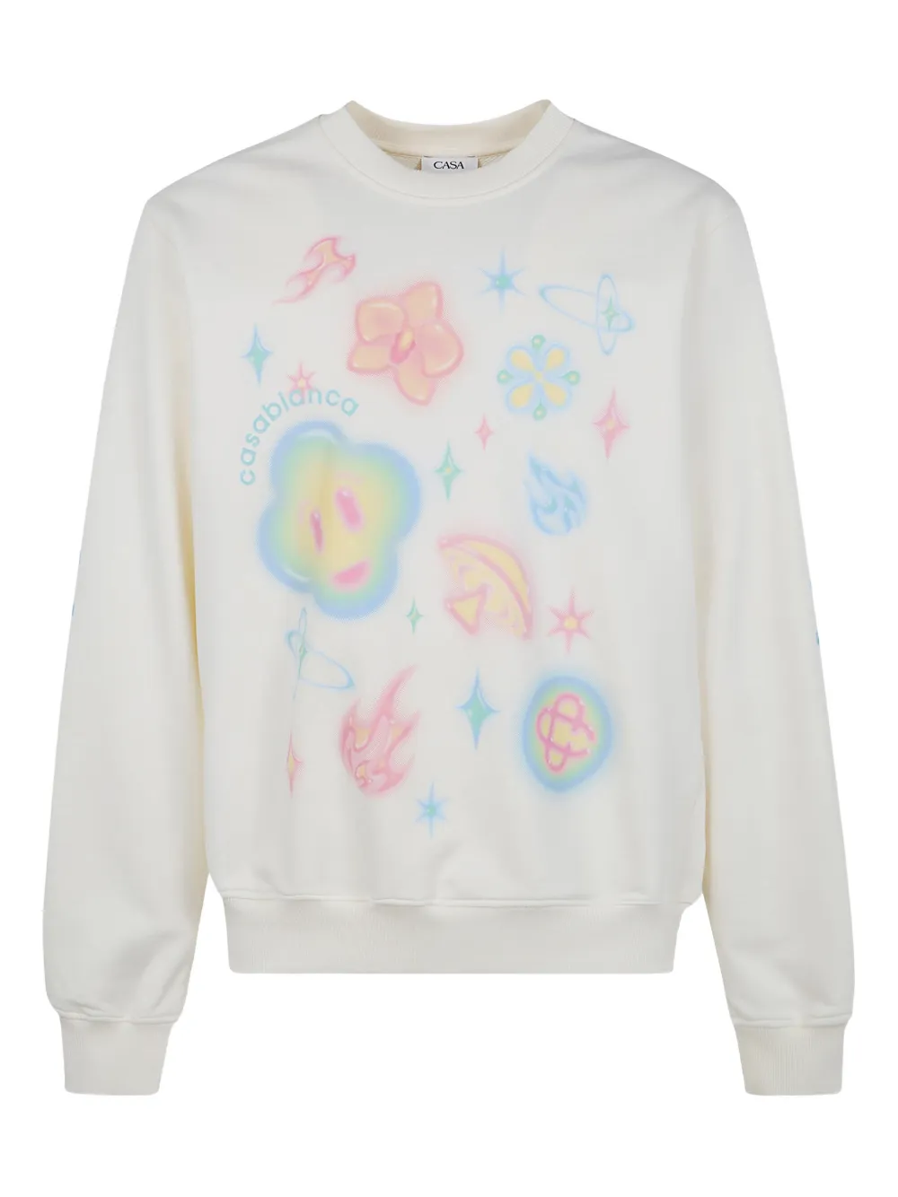 Casablanca graphic-print crew-neck sweatshirt - Toni neutri