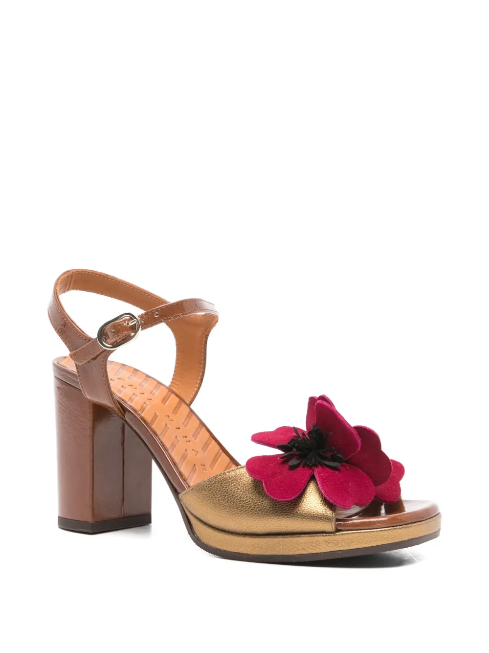 Chie Mihara Parlota floral platform sandals Goud