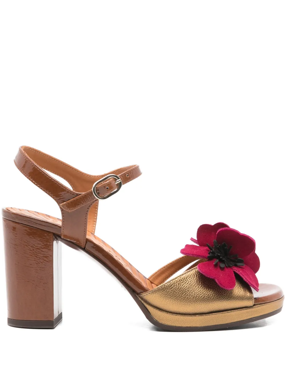 Chie Mihara Parlota floral platform sandals Goud