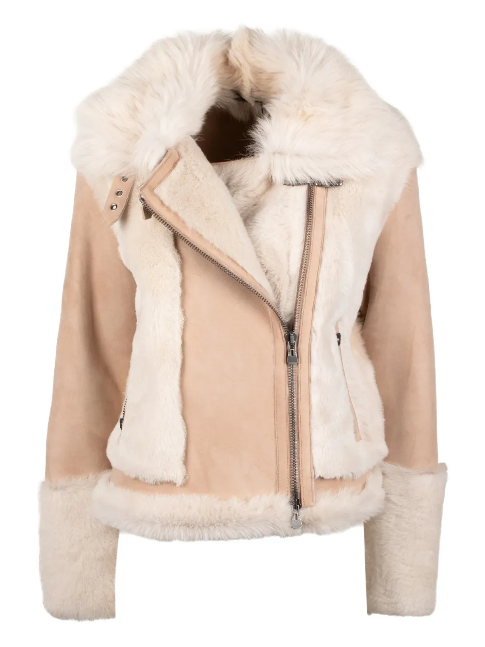 Hiso Soul Shearling Panelled Jacket In Neutral