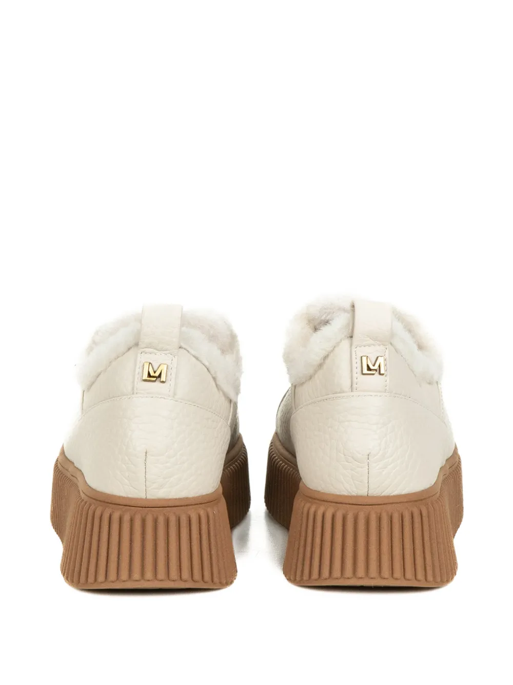 Lorenzo Mari Sally 30 Shearling-trim Sneakers In White