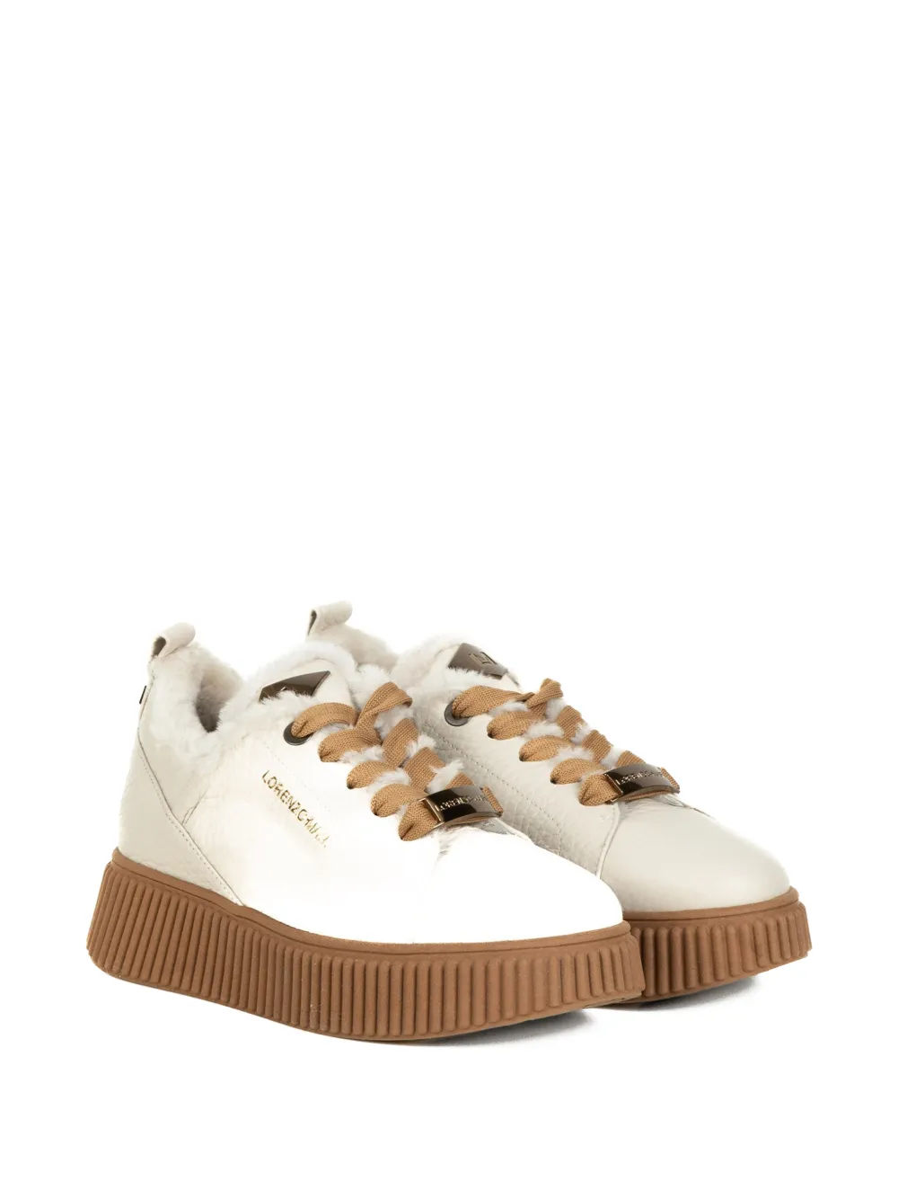 Lorenzo Mari Sally 30 shearling-trim sneakers - Beige