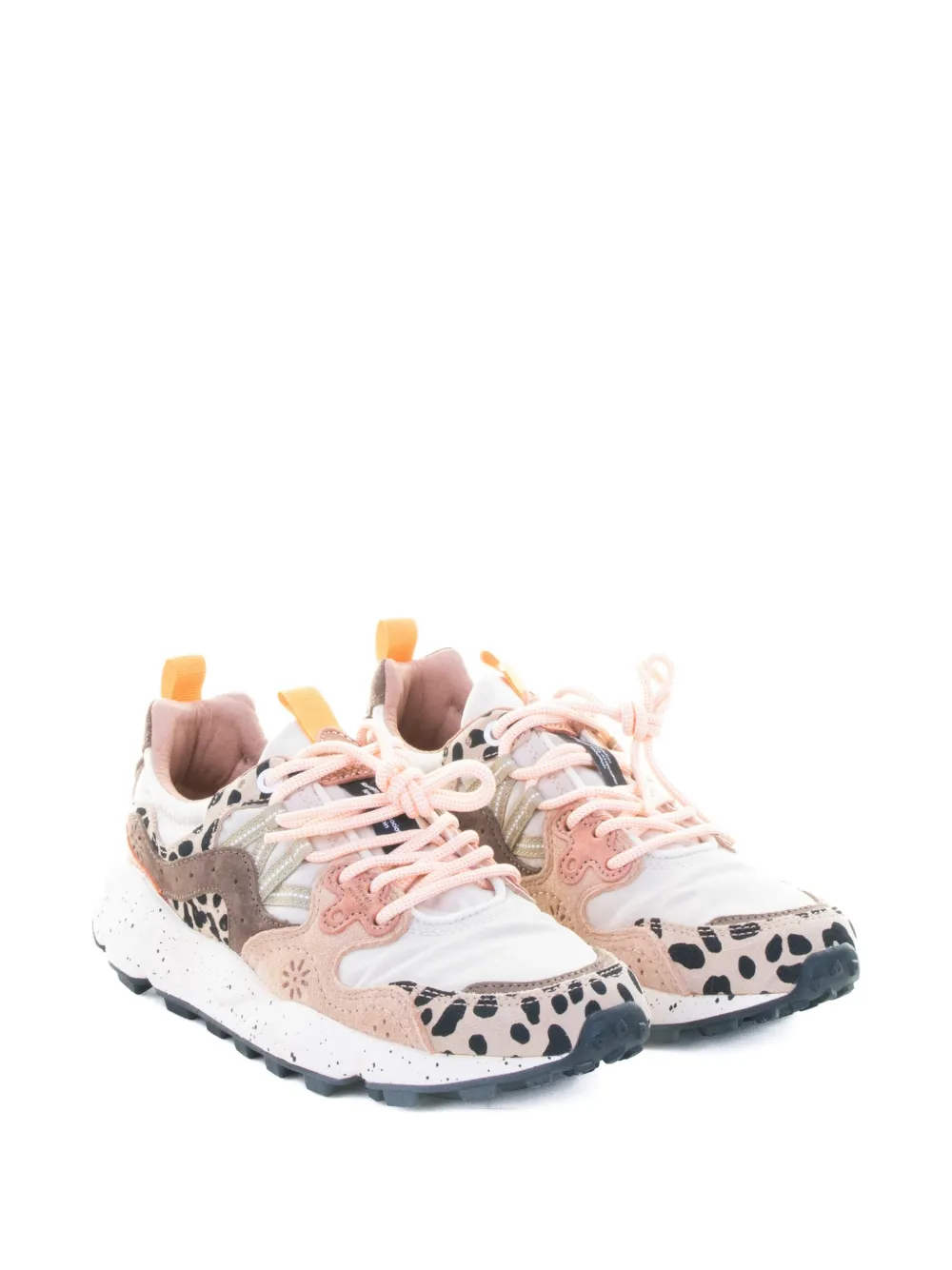 Flower Yamano 3 leopard-panel sneakers - Wit