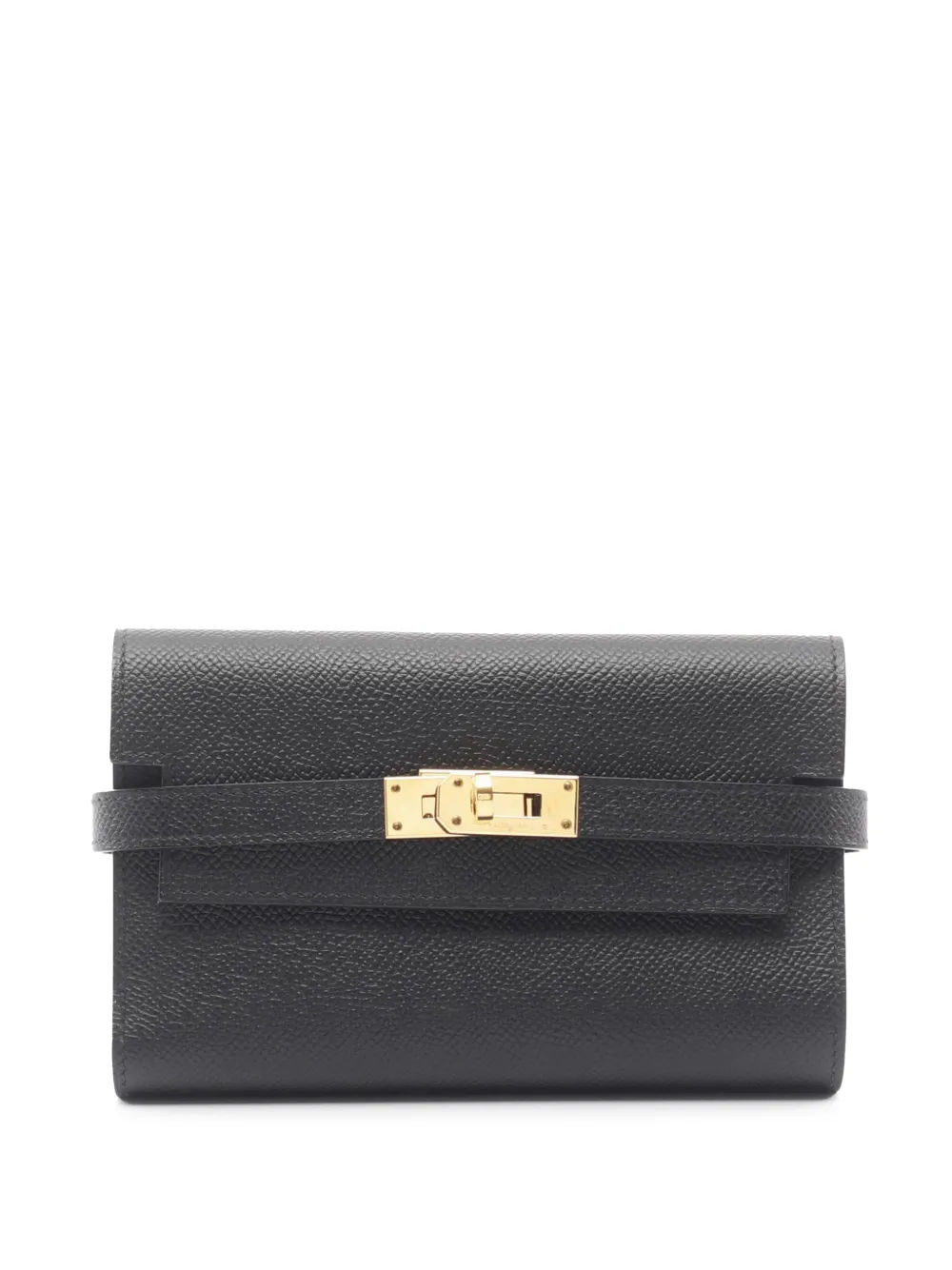 Hermès Pre-Owned 2018 Epsom Kelly Trifold Wallet small wallets | Black | Image 1