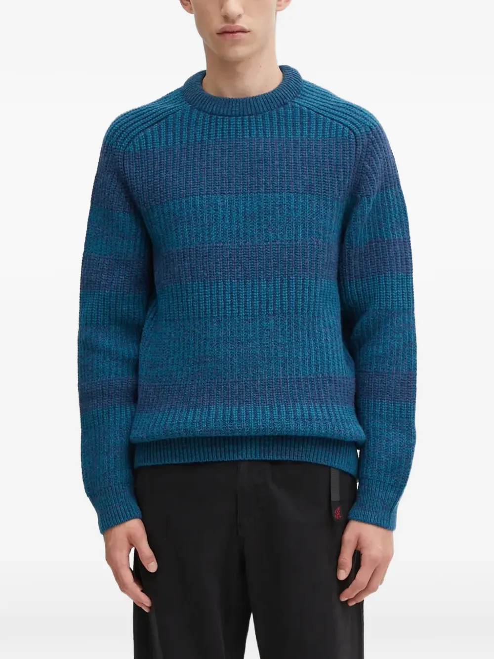 Barbour Saddle striped crew-neck sweater - Blu