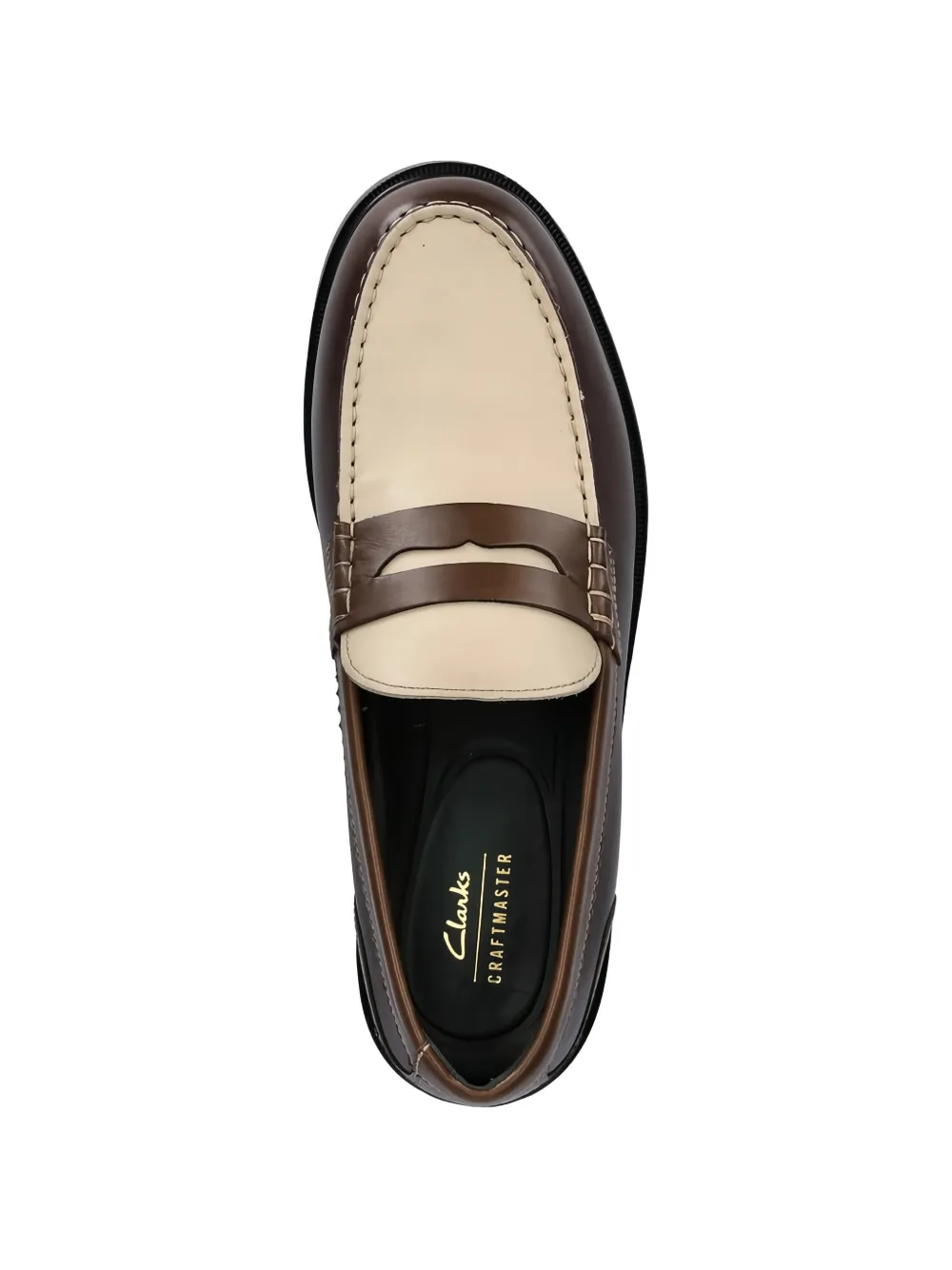 Clarks Originals Craftjames tweekleurige penny loafers Bruin