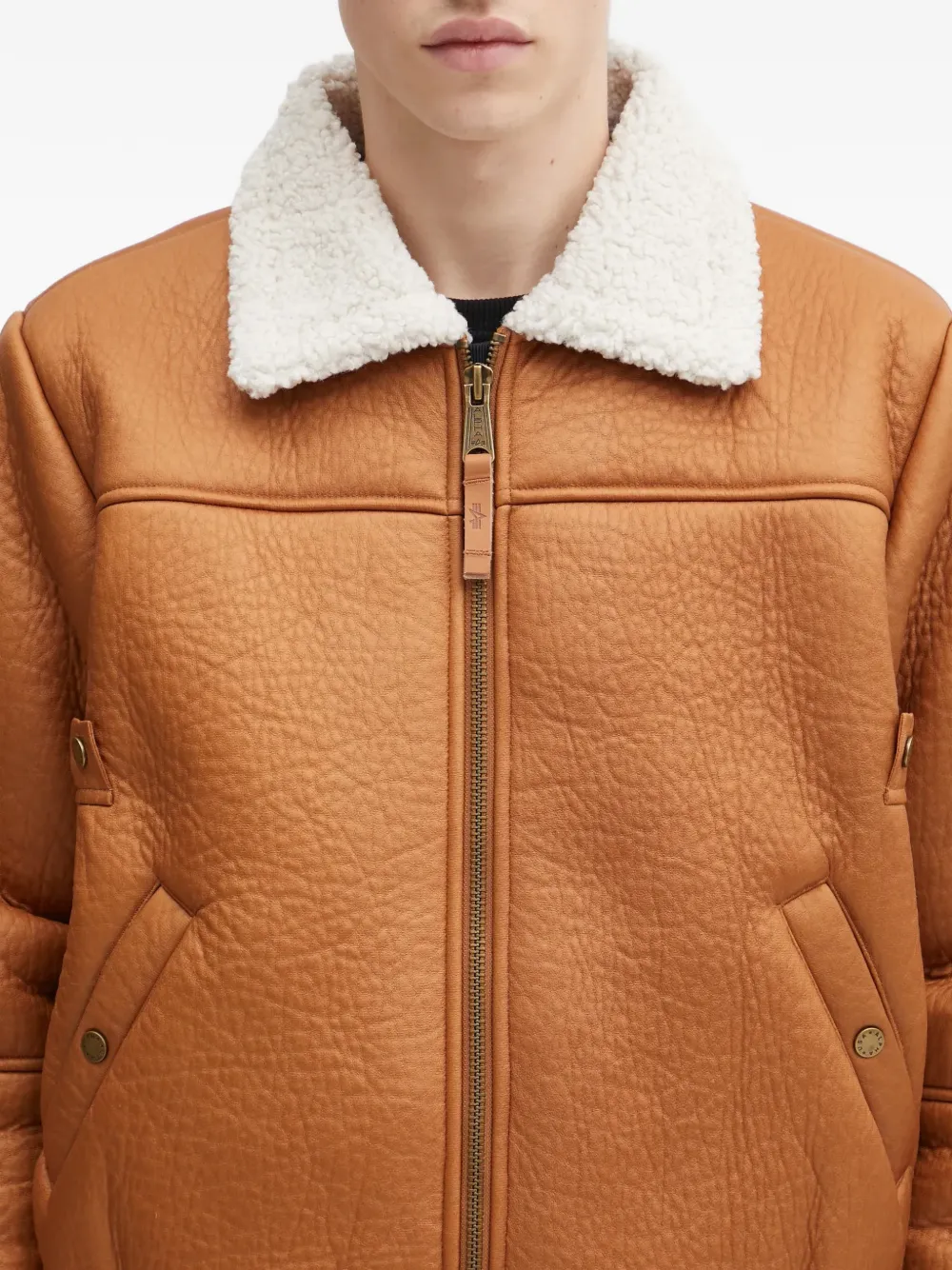 Alpha Industries Jack met lammy kraag en rits Bruin
