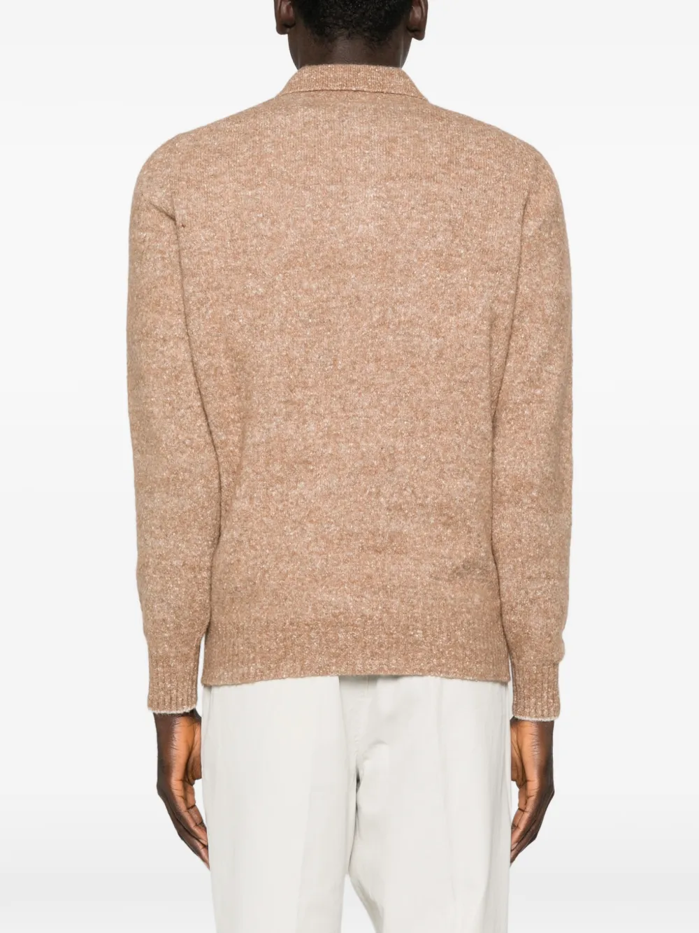 Brunello Cucinelli mélange-effect polo sweater - Beige
