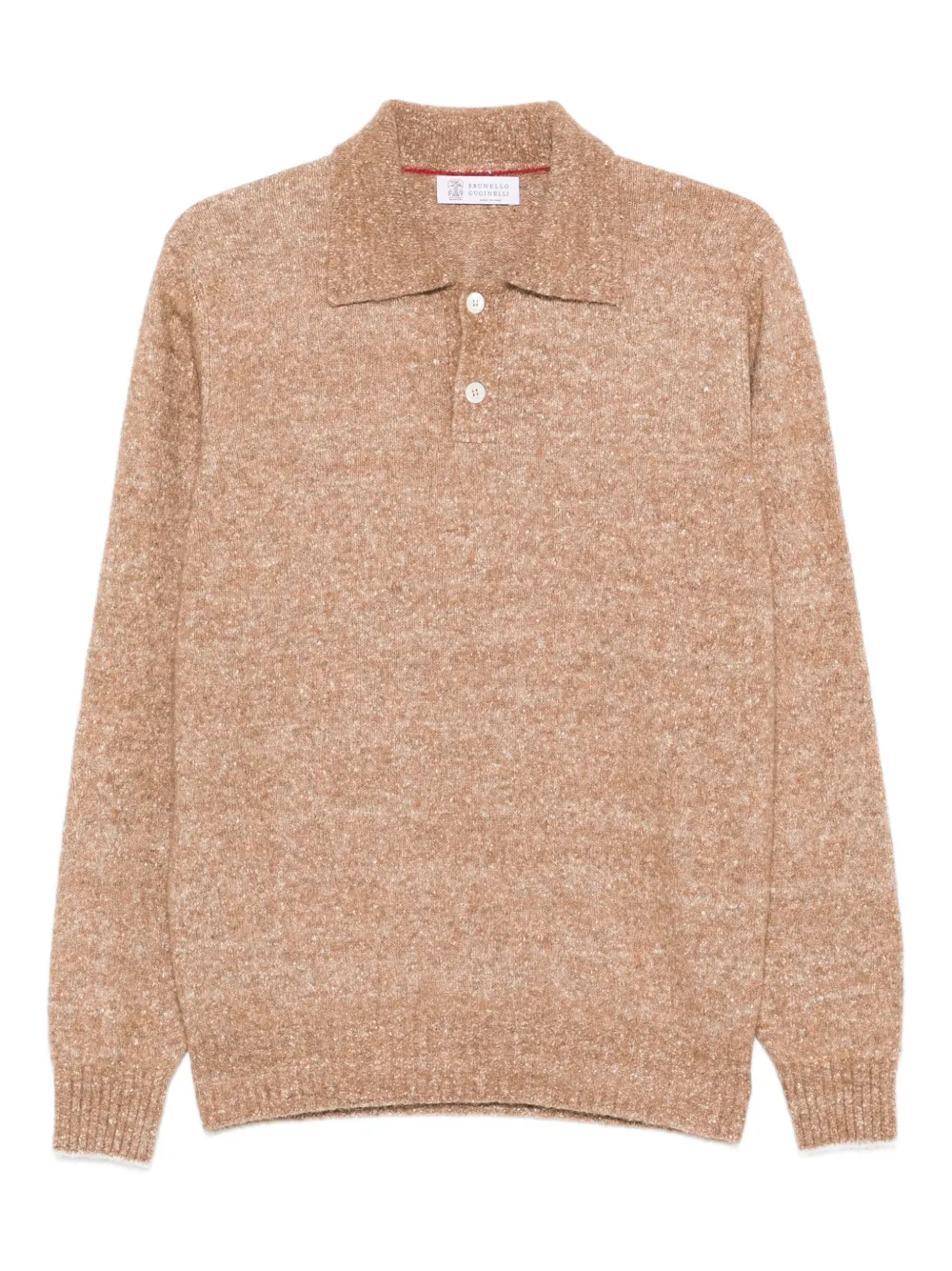 Brunello Cucinelli mélange-effect polo sweater - Toni neutri