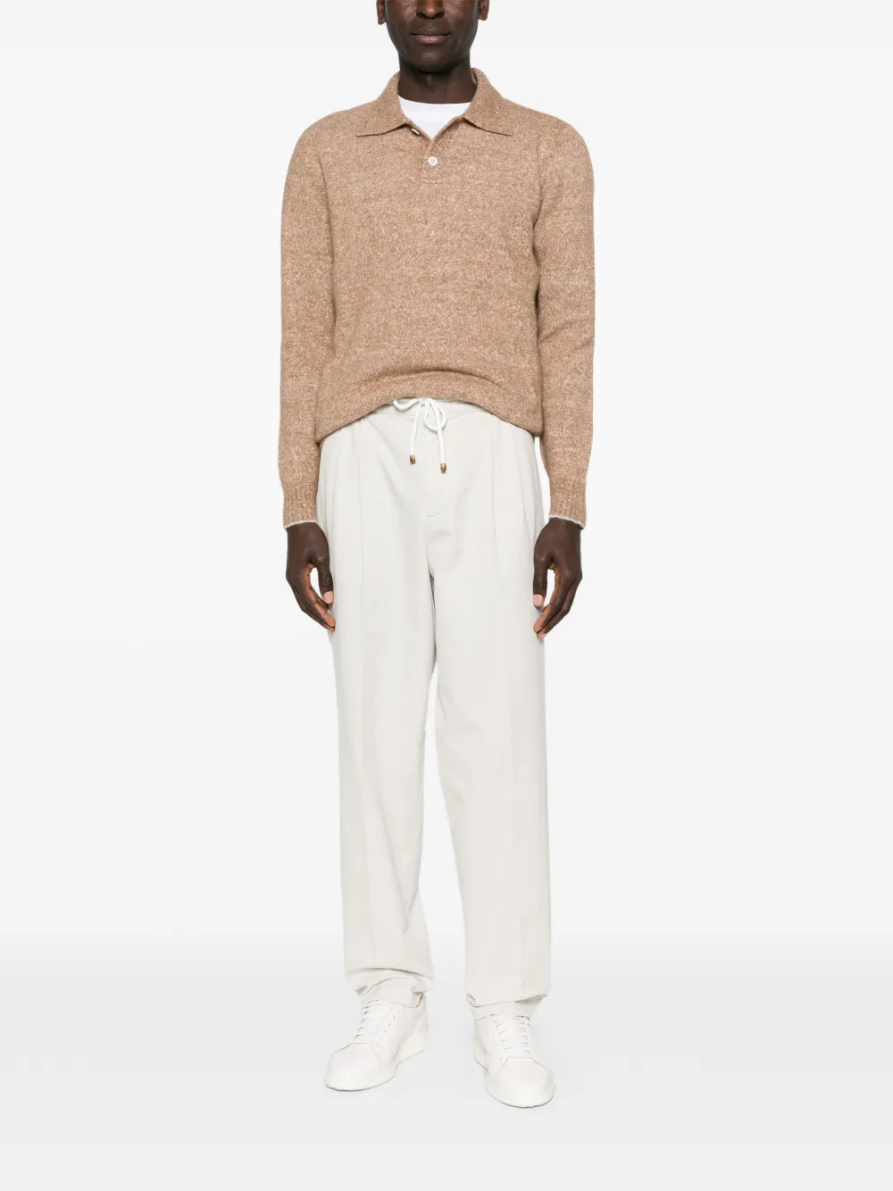 Brunello Cucinelli mélange-effect polo sweater | Knitted Sweaters | Image 2