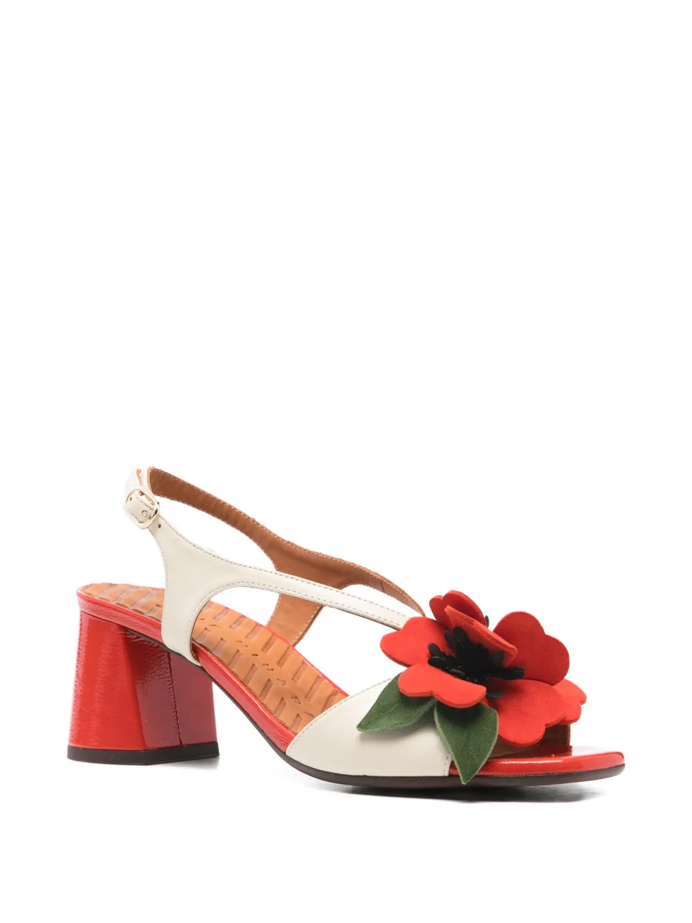 Chie Mihara flower heeled sandals Beige