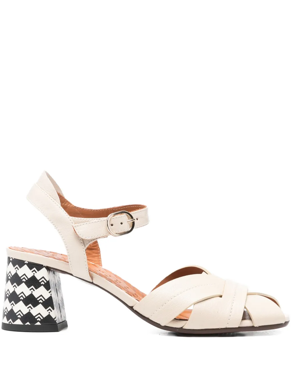 Chie Mihara criss-cross block-heel sandals | Neutrals | Image 1
