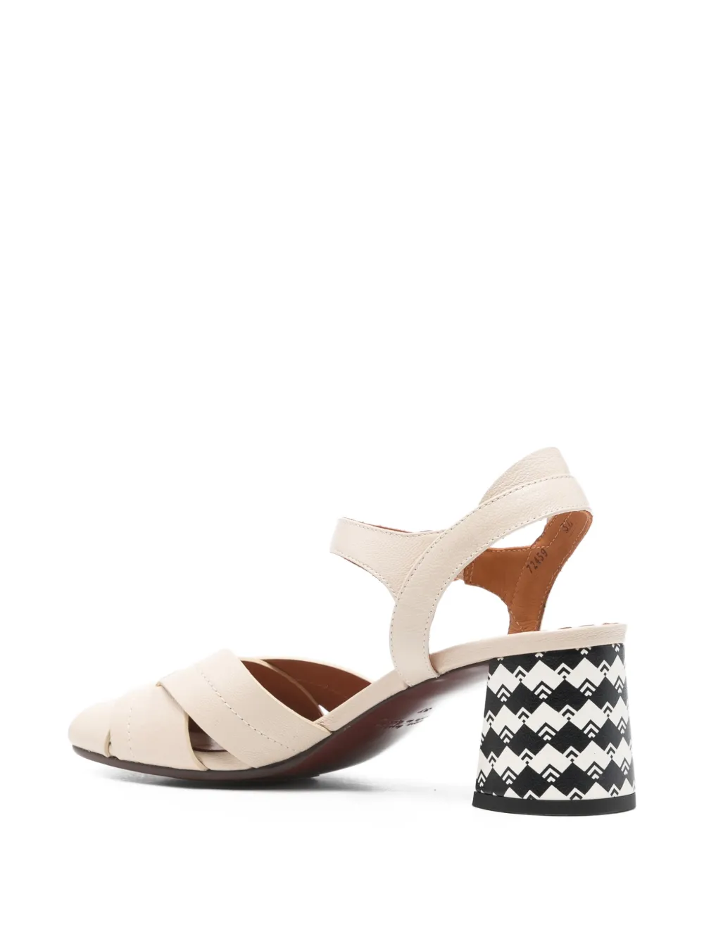 Chie Mihara criss-cross block-heel sandals Beige