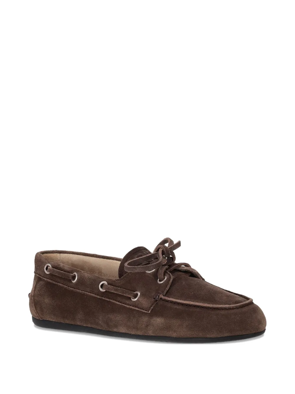Miu Miu tie-detail suede loafers - Bruin