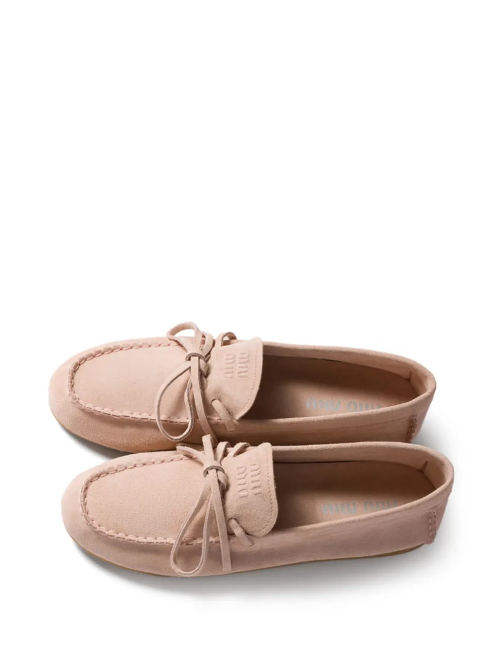 Miu Leren loafers Roze