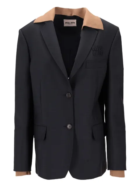 Miu Miu contrast-collar single-breasted blazer