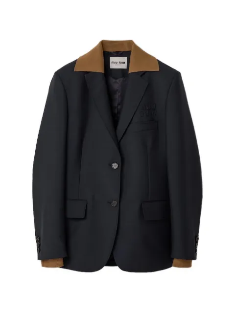 Miu Miu blazer à simple boutonnage et col contrastant